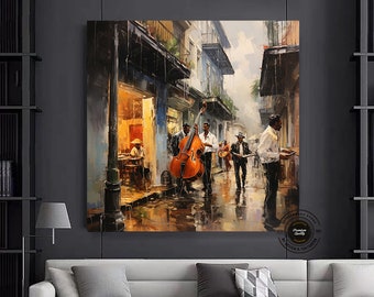 Street musicians canvas print, musicians print canvas, musician abstract wall art, musician canvas, musician canvas print,