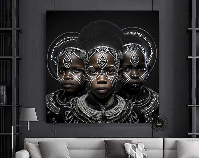 African Child Wall Art, African Wall Art, African Tribal African Children.African print.African culture African art