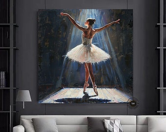 Framed Ballerina Painting: Large Ballet Art Print