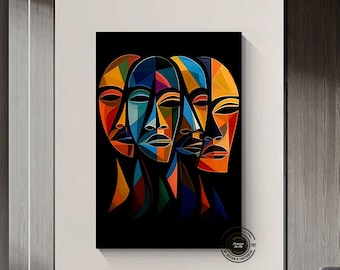 Framed African Abstract Art Poster: Ethnic Home Decor