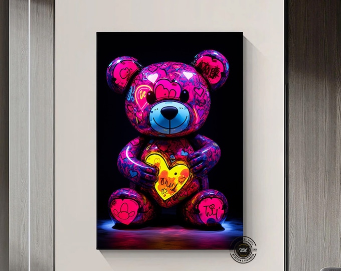 Teddy bear wall art, teddy bear graffiti art, teddy bear street art, graffiti wall art, street wall art