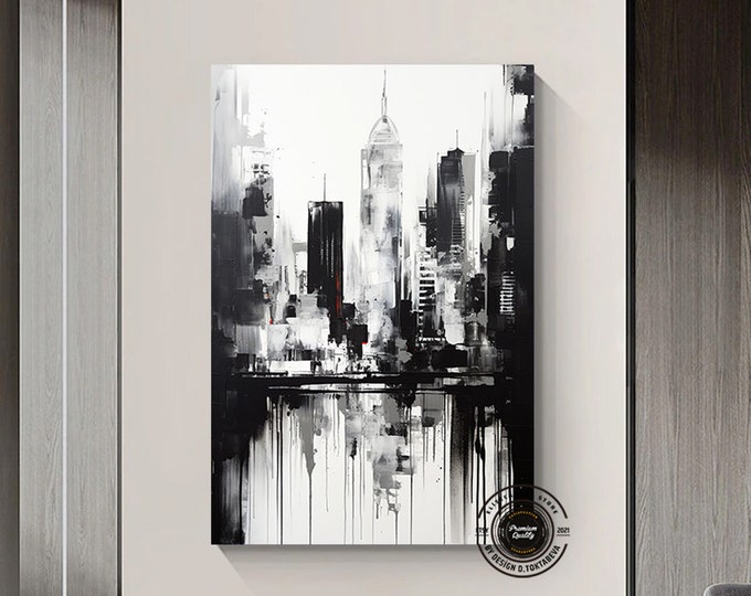 City Space Abstract Wall Art Canvas, City Art, Cityscape art, City Poster, City Wall Art, Digital Print, Large Wall Art, Abstract Wall Art
