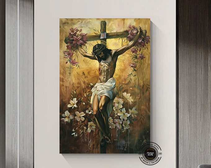 Jesus Canvas Art Print, Religous Gift, Christian Wall Decor, Bible Art, Contemporary Christian Art, Jesus Poster, Trendy Canvas Art