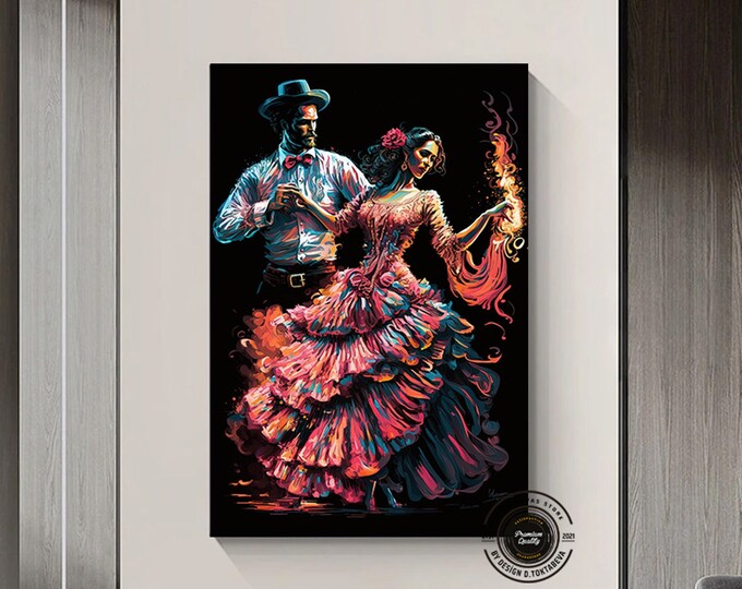 Flamenco Dancer Wall Art Decor, Spain Style Flamenco Dancer Art Wall Decor,Couple Flamenco dance.Home Decoration wall decor
