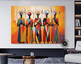 Canvaskunst aan de muur Afrikaans-Amerikaanse cultuur: abstract decor voor lokale vrouwen