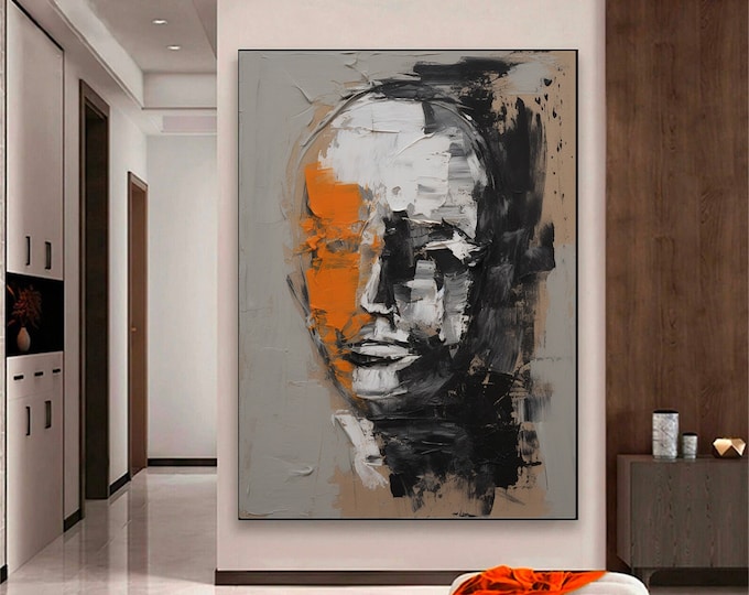 Abstract Portrait Art Canvas , Luxury Wall Decor , Abstract People Wall Decor , Human Face Painting Print ,