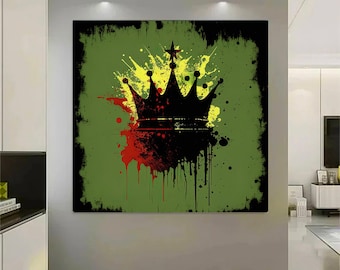 Crown Graffiti Art Print: Modern Street Pop Art