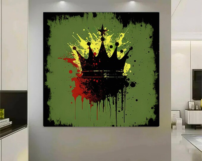 Crown Graffiti Wall Art, Crown Graffiti Art, King Crown Digital Art Print, Street Pop Art, Modern Street Art, Urban Graffiti