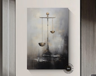 Scales of Justice Canvas Art, Lawyer Office Wall Decor, Print Wall Art, Gift For Lawyer, Lawyer Gifts, Balance of justice Painting On Canvas