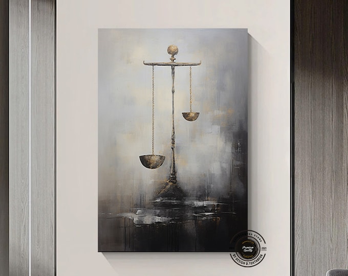 Scales of Justice Canvas Art, Lawyer Office Wall Decor, Print Wall Art, Gift For Lawyer, Lawyer Gifts, Balance of justice Painting On Canvas