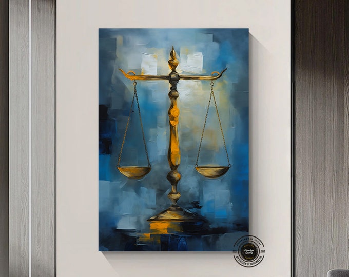 Scales of Justice Canvas Art, Lawyer Office Wall Decor, Print Wall Art, Gift For Lawyer, Lawyer Gifts, Balance of justice Painting On Canvas
