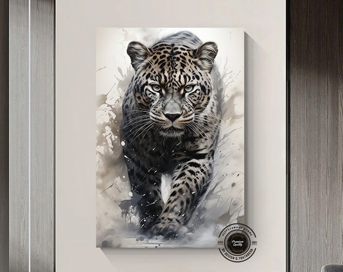 Leopard Abstract Art Framed Poster, Leopard Print, Leopard, Leopard Painting, Leopard Wall Decor, Animal Wall Art, Colorful, Large Wall Art