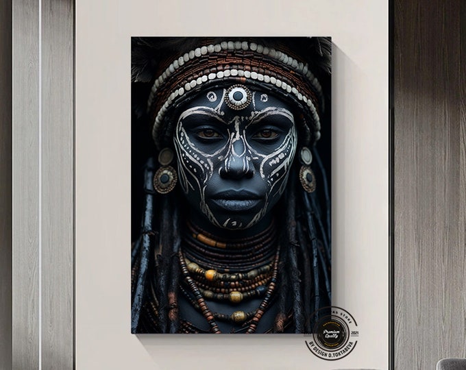 African Women Portrait, African American Culture, African Tribe Wall Art, African Culture Wall Decor, Oil Painting, Modern Home Decor, Art