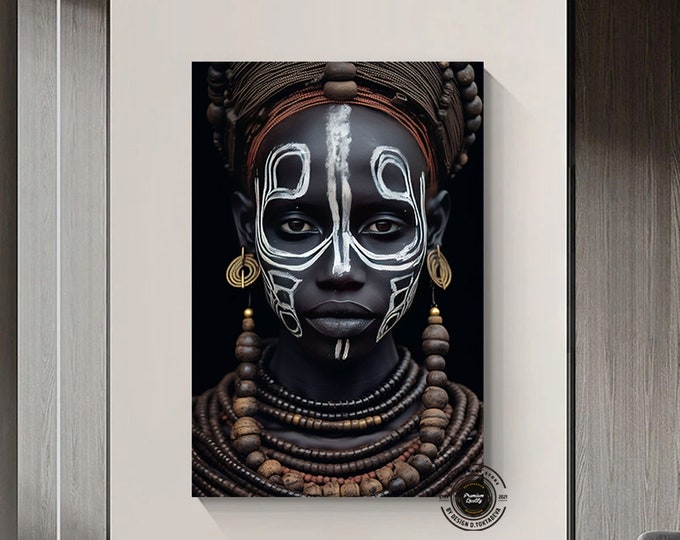 African Women Portrait, African American Culture, African Tribe Wall Art, African Culture Wall Decor, Oil Painting, Modern Home Decor, Art