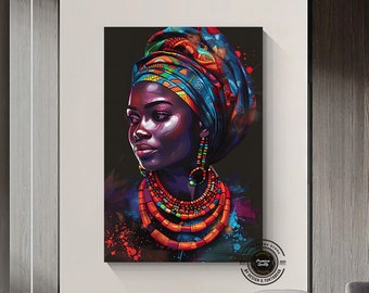 Black Woman Art Print: African American Woman Portrait, Modern Wall Decor