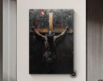 Handmade Jesus Canvas Art Print: Contemporary Christian Wall Decor