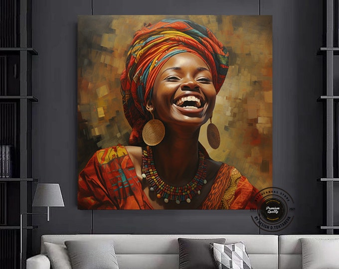 African American Pop Art Woman Wall Art Print, Colorful Painting Abstract, Pop Art Canvas Painting, Extra Large Wall Art Abstract,