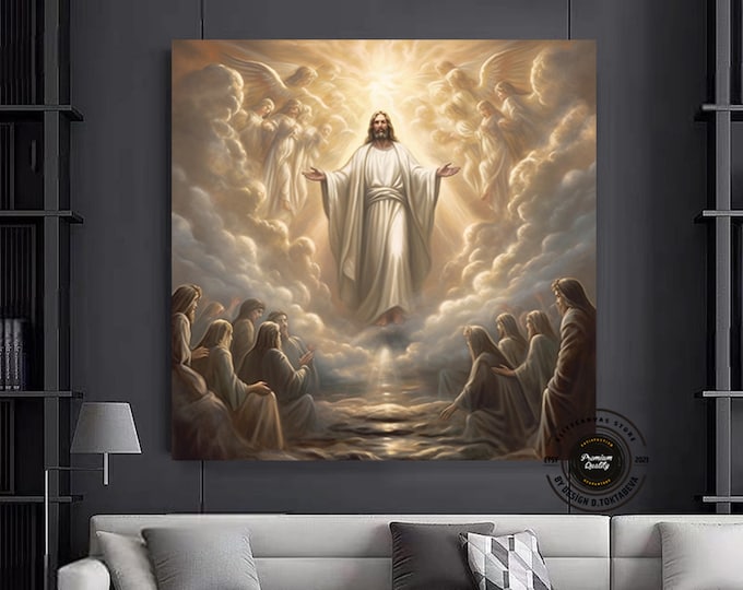 Jesus Canvas Art Print, Religous Gift, Christian Wall Decor, Bible Art, Contemporary Christian Art, Jesus Poster, Trendy Canvas Art