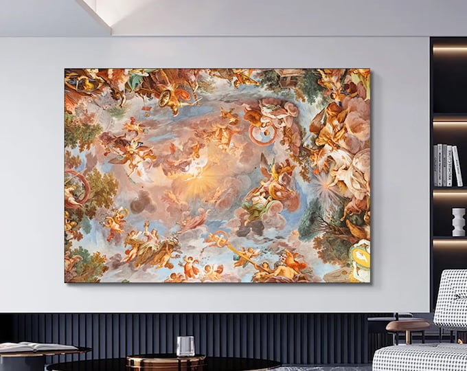Renaissance Painting on Canvas - Palace of Versailles Ceiling Royal Wall Art Home Decor