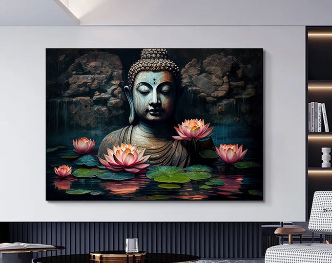 Buddha Canvas, Print, Wall Art Canvas Design, Ready To Hang Decoration, Buddha Print Wall Art,Asian Wall Art,Buddha Wall Art,Buddha Poster,