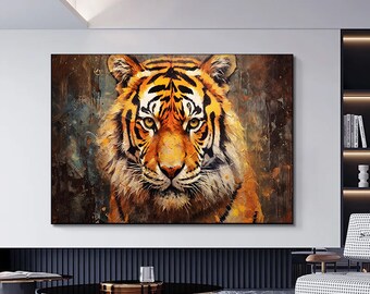 Lion Colorful Abstract Canvas Print, Ready to Hang