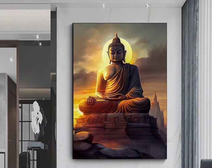 Buddha Canvas, Asian Wall Art, Buddha Wall Art, Meditation Canvas, Buddha Poster, Buddhist Print, Meditation Wall Art, Large Poster Print