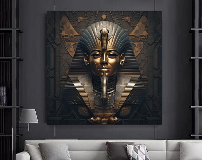 Canvas wall art is a combination of ancient Egyptian hieroglyphs and contemporary street art symbols.Mythical print Wall Art Decoration
