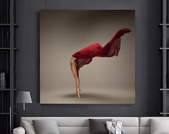 Dancing Ballerina Wall Art Canvas, Woman Figurative Dancer Print, Classical Ballet, Modern Dance