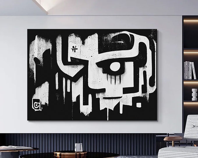 Large Abstract  Wall Art Graffiti American Reproduction Painting  Canvas Wall Art Poster Print Graffiti Art,Abstract Art