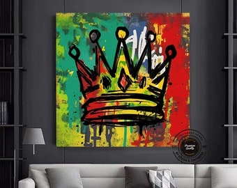 Crown Graffiti Wall Art, Crown Graffiti Art, King Crown Digital Art Print, Street Pop Art, Modern Street Art, Urban Graffiti