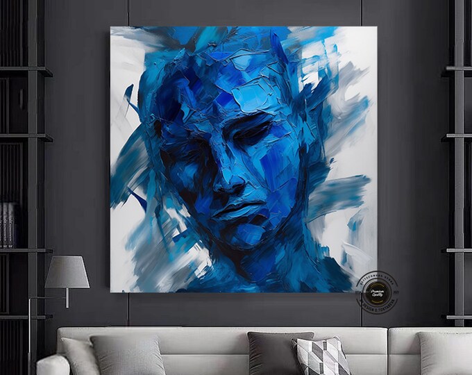 Abstract Portrait Art Canvas , Luxury Wall Decor , Abstract People Wall Decor , Human Face Painting Print ,