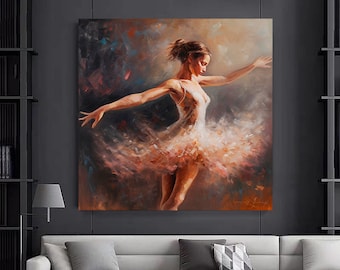Ballerina Canvas Wall Art: Silk Dress Modern Home Decor