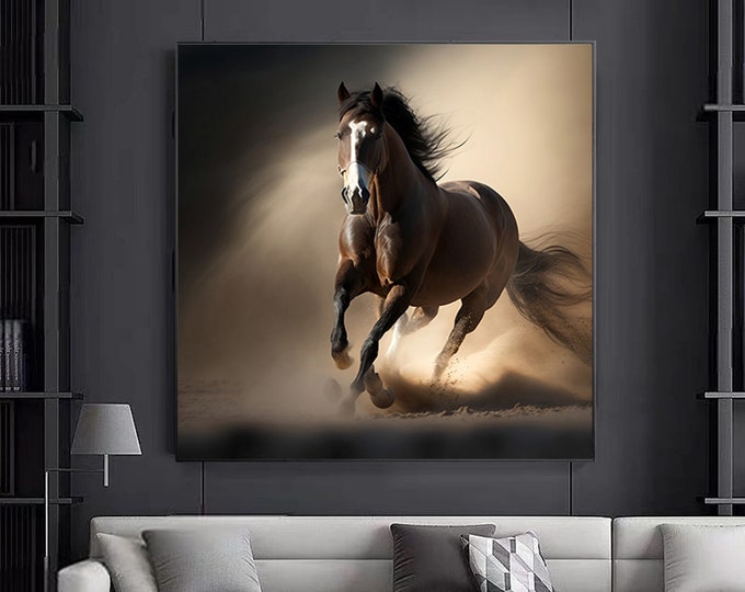 Horse Wall Art, Horse Canvas Art, Animal Wall Art, Canvas Wall Art, Modern Wall Art,Animal Canvas Print,Home Decor,Luxury  Wall Decor