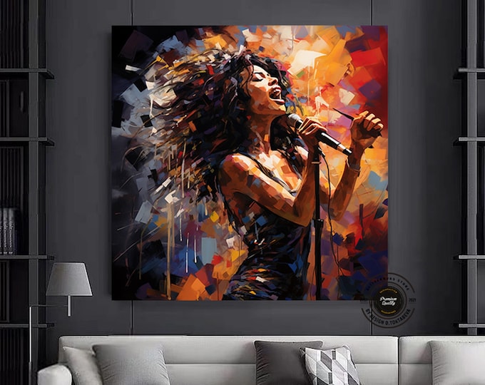 African American Art Canvas Large, Black Woman Portrait Art, Abstract African Woman Print, Colorful Abstract Art Prints, Oversized Wall Art