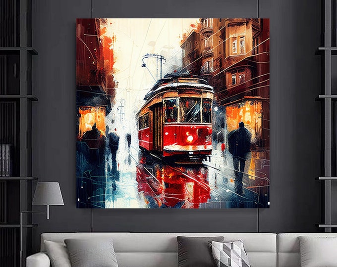 Abstract City Landscape Canvas Art Print Modern Office Decor Vibrant Abstract Wall Art Decor Home City Skyline Contemporary Abstract Art
