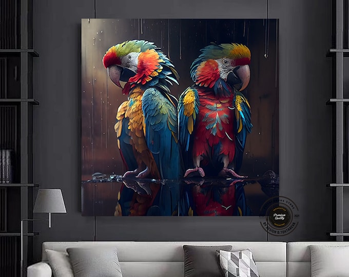 Parrot Abstract Art Framed Poster, Macaw, Macaw Print, Macaw Art, Parrot Painting, Tropical Wall Art, Parrot Print, Bird Print, Wall Art
