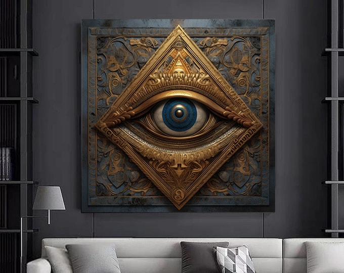 Eye of Ra canvas Ancient Egypt wall art Eye Of Horus canvas Magical token decor Contemporary art Mythical print Wall Art Decoration