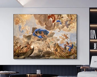 Renaissance Painting on Canvas - Palace of Versailles Ceiling Royal Wall Art Home Decor
