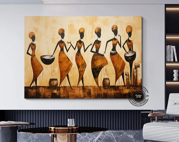 African American Culture Wall Art, African Culture Wall Decor, Local Women Wall Art, Abstract Canvas Wall Art, African Wall Art.