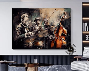 Jazz Band Canvas Print: Abstract Musician Wall Art