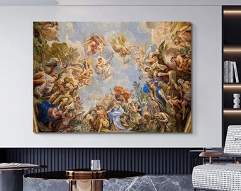 Renaissance Painting on Canvas - Palace of Versailles Ceiling Royal Wall Art Home Decor