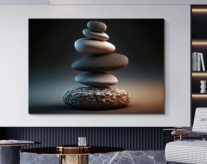 Stone Balance Wall Art, Balance Abstract Art, Balance canvas wall art, Zen Inspired Balance Wall Decor, Meditation Canvas Print