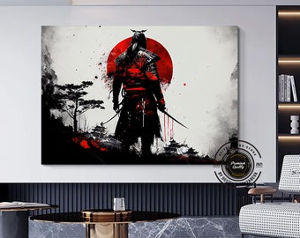 Samurai Canvas Wall Art: Oil Painting Style, Ready to Hang