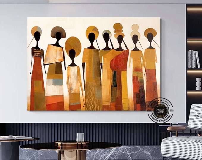African figures Culture Wall Art, African Culture Woman Wall Decor, Local african abstract Wall Art, Abstract Canvas Wall Art, African women