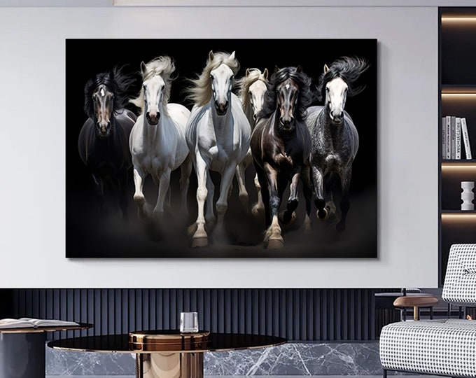 Running Horses Canvas Wall Art, walking Horses Wall Art, Poster, Print, Home Decor, Colorful Print Horse Canvas Print Art Decor Home