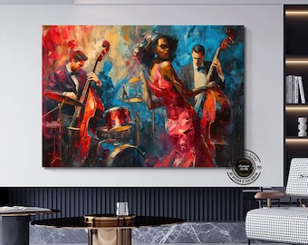 Jazz Musician Canvas Print: Abstract African American Art