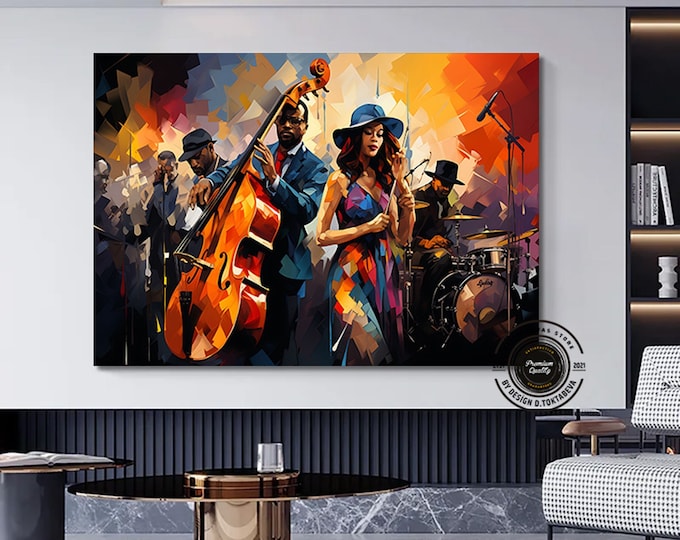 Jazz Wall Art, Musician Prints, African Wall Art Prints, Abstract Modern Wall Art Prints, Jazz Prints, Large Abstract Art Print