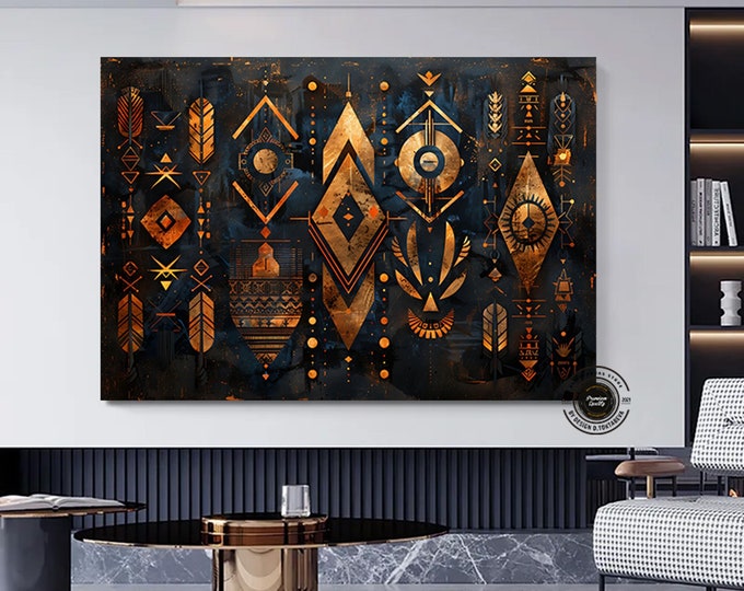 African American Culture Wall Art, African Culture Wall Decor, Wall Symbol Canvas Painting, Abstract Canvas Wall Art, Africa Wall Art, Gift