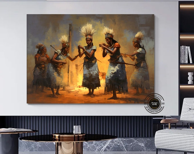 African Women Portrait, African American Culture, African Tribe Wall Art, African Culture Wall Decor, Oil Painting, Modern Home Decor, Art