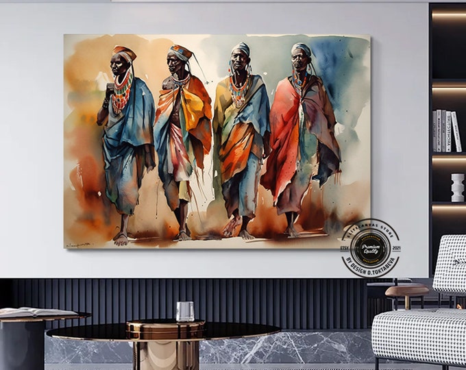 African tribal canvas poster African art living room decor savannah tribe wall art African style Canvas wall decor.